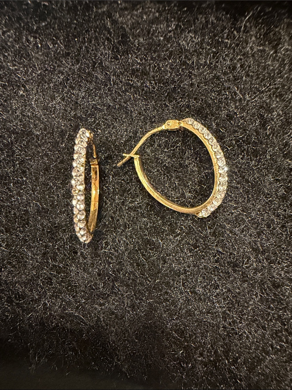 Gold Crystal Hoop Earrings for Women